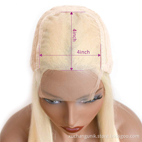High Quality Human Virgin Hair Colorful Bob 13x4 HD Transparent Lace Front Wig Brazilian 613 Blonde Short Human Hair Bob Wig
